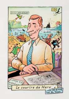 Johan de Moor - Le sourire d‘Hergé Encre de Chine et de couleur pour ce petit