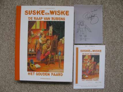 Willy Vandersteen / Paul Geerts | Suske en Wiske - De Raap van Rubens / Het Gouden Paard - Grootformaat album met pentekening Paul Geerts + Ex-libris - Cartonné - (2006) | Catawiki