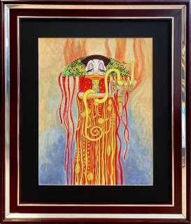 Tony Fernandez, Disney Artist | Daisy Duck Inspired By Gustav Klimt’s Medicine Faculty Painting - Original Painting - Tony Fernandez Signed - Framed - 97x5x81cm - Acrylic Artwork | Catawiki