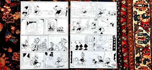 Bas Heymans | Bas Heymans - Originele pagina’s - ’Donald Duck en voetbal met neefjes" - Exemplaire unique | Catawiki
