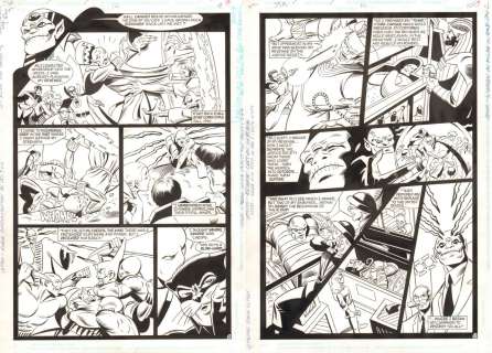 Mike Parobeck - Justice society of america #10 p. 9 - green lantern alan scott, flash jay garrick, hourman, wildcat, & dr. Mid-nite - sold as a pair - 1993