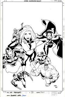 Leonard Kirk - Marvel Adventures the Avengers #21 Cover (Captain America, Iron Man, Spider-Man, Hulk, Storm, Wolverine, Giant-Girl!) 2007