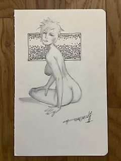 Fabrizio Fiorentino - Disegno originale Fabrizio Fiorentino - Disegno â€œnudo di donna‘F Fiorentino - Exemplaire unique - (2000)