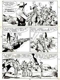 Ticci Giovanni | Tex n. 216 - Ticci Giovanni - tavola originale "I tre killers" - Page volante - (1978) | Catawiki