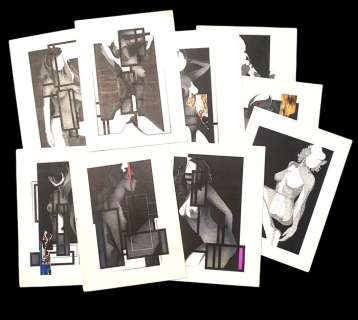 Eugène Eechaut | Eugène Eechaut - 9 Dessins originaux nu - travail Ã  l’encre de Chine - (1976/1988) | Catawiki