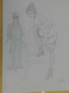 Leone Frollo | Leone Frollo - original artwork " il bordello retro’ " firmata - Page volante - Exemplaire unique | Catawiki