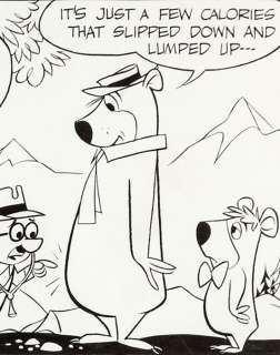 GENE HAZELTON FIRST YOGI BEAR COMIC STRIP ART 2/5/61