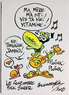 Mandryka, Nikita | Mandryka, Nikita - Dessin original couleur - Le Concombre folk singer - (2018) | Catawiki