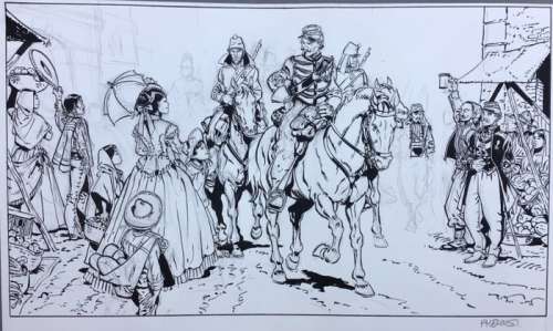 Meynet, Félix | Meynet, Félix - Demi-planche originale crayonné - Sauvage | Catawiki