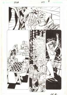 Chris Batista, Mark Farmer - Jla #117 p. 4 - despero vs. Martian manhunter - justice league of america #1 homage - 2005 signed