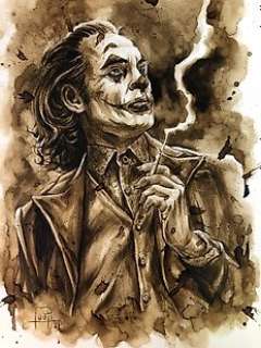 Juapi Coffee Artist | Original Coffee Painting - JOKER (Phoenix) (2021) | Catawiki
