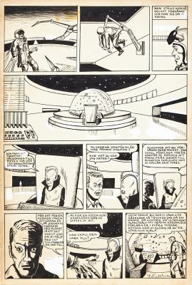 YRJÖ EDELMANN. "Cosmos", original for comic book page, unpublished, 1950s, signed Y Edelmann. Art - Drawings | Auctionet