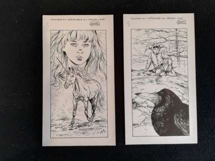 Marc-Renier | Marc-Renier - 2x Dessin original - Contes et légendes du Moyen-Âge | Catawiki