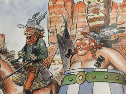 Girod, Thierry | Girod, Thierry - Dessin original couleur - Hommage Ã  Uderzo - 90 par Toutatis ! - (2017) | Catawiki