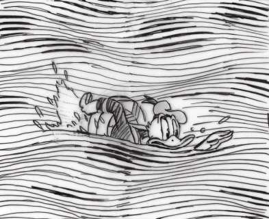 Tony Fernandez, Disney Artist | Donald Duck inspired by Abstract Art - Original Preliminary Sketch - Signed by Tony Fernandez | Catawiki