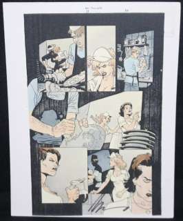 Edwardo Risso, Grant Goleash - 100 bullets #11 p. 17 color guide art - 2000 signed by the writer: brian azzarello