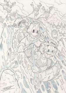 Julian Jordan | Julian Jordan - Ducktales - Scrooge McDuck - Klondike Falls - Size: 30 x 21 cm. A4 | Catawiki