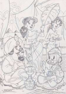 Julian Jordan | Julian Jordan - Ducktales - Scrooge McDuck - The Sultan - Size: 29,7 x 21 cm. A4 | Catawiki