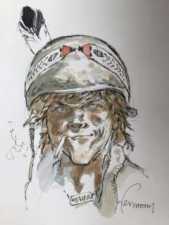 Hermann | Hermann - Dessin original couleur - Kurdy Malloy | Catawiki