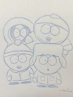 Todd Aaron Smith | South Park (1997) - Lay Out drawing of South Park, made by Todd Aaron Smith (certificated) | Catawiki