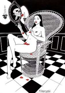 Elisabetta Barletta - Pin Up - E. Barletta - original artwork "Morticia" - Page volante - Exemplaire unique (2022)