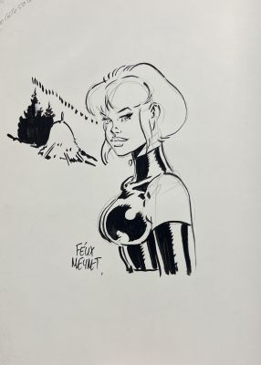 TATIANA K, TOME 1 - LA BOITE DE PANDORE - DÉDICACÉ PAR FELIX MEYNET (BUSTE NOIR ET BLANC N°1) | Pulp’s