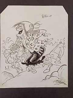 Nicola del Principe - Soldino - Nicola del Principe - Originale di Copertina "Nonna Abelarda" - Page volante - Exemplaire unique