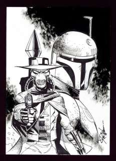 Cad Bane and Mandalorian Sketch by Ron Williams. | mycomicshop.com