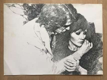 Gonzã¡Lez, José | GonzÃ¡lez, José - Original drawing - Pa Kanten av stupen / familien - (1980’s) | Catawiki