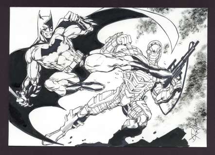Batman vs. Deadshot Sketch by Ron Williams