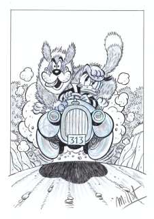 Millet | Donald Duck & Bolivar - Millet - Original Drawing | Catawiki