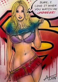 Alvin Silvrants | Supergirl Watch me Undress - Original drawing in colour by Alvin Silvrants | Catawiki
