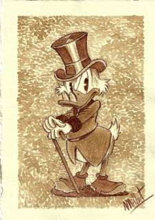 Millet | Scrooge McDuck holding his walking stick - Original Drawing | Catawiki