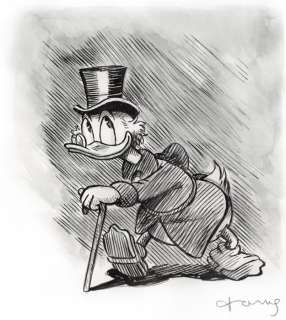 Tony Fernandez - Disney Artist | Uncle Scrooge - Original Drawing - Tony Fernandez - Signed - Watercolor | Catawiki