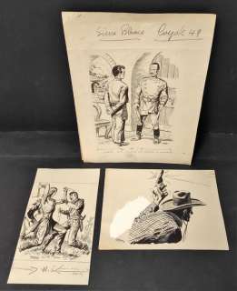Sergio Tarquinio | El Coyote # 49 - Sergio Tarquinio - 3x illustrazioni per Dardo Editore - Page volante - Exemplaire unique - (1953) | Catawiki