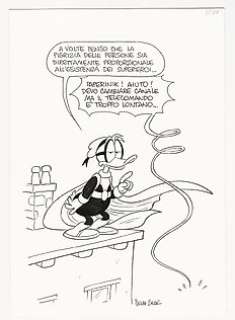 Silvia Ziche | Topolino # 3236 - Silvia Ziche - illustrazione originale "Che aria tira a... Paperopoli" - Exemplaire unique - (2018) | Catawiki