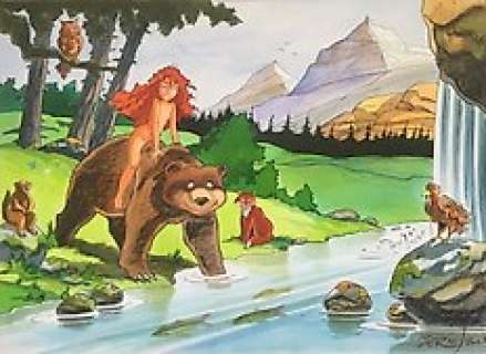 Sternis, Philippe | Sternis, Philippe - Dessin original couleur - Pyrénée - (2001) | Catawiki