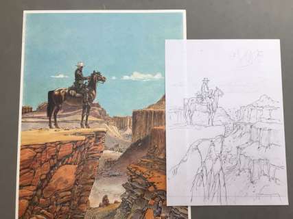 Hermann | Hermann - Crayonné original - Duke T2 - Celui qui tue - (2020) | Catawiki