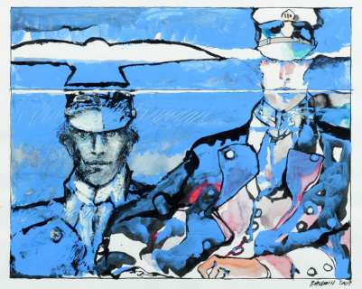 Edmond Baudoin - Hommage Ã  Pratt Technique mixte pour cet hommage réalisé