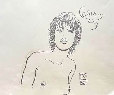 Milo Manara | Milo Manara - Original ink drawing - Nude Girl | Catawiki
