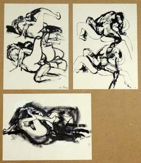 Baudoin, Edmond | Baudoin, Edmond - 3x Dessin original - Érotique - (2004) | Catawiki