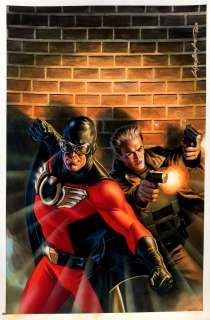 Felipe Massafera - captain midnight #10 cover painting (stunning detailed golden age superhero! ) 2014