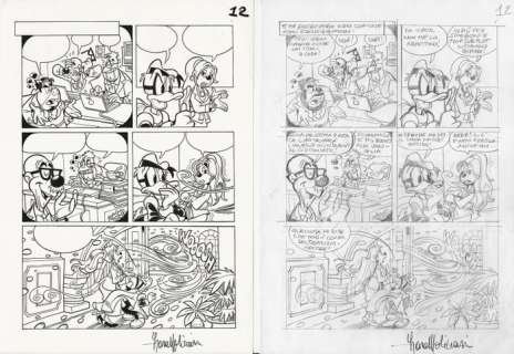 Lara Molinari | Paperinik I PPK 51-1 - Lara Molinari - tavola originale + preparatorio "Paperinik Eroe in Serie" - (2021) | Catawiki