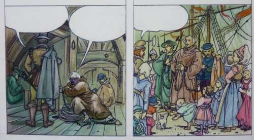 Manara, Milo | Manara, Milo - Original colour strip - Columbus - (1992) | Catawiki