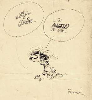 Franquin, André | Franquin - Grote opdrachttekening - Guust Flater/Gaston Lagaffe - (1970/1975) | Catawiki