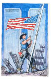 THE HILDEBRANDT BROTHERS 9-11 ORIGINAL CONCEPT ART WITH MATCHING POSTER. | Hake’s