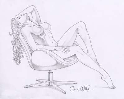 William Bondi | Le mie Pin Up - W. Bondi - illustrazione originale “a riposo” - Page volante - Exemplaire unique | Catawiki