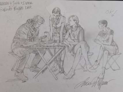 Lucio Filippucci | Lucio Filippucci - Martin + Julia + Diana - Page volante - Exemplaire unique | Catawiki