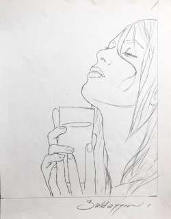 Roberto Baldazzini | Roberto Baldazzini - 2 illustrazioni a matita Chiara Rosenberg pubblicate su “Con Sensi” - Page volante - Exemplaire unique - (1998) | Catawiki