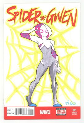 Rico Renzi | Spider-Gwen 1E (2015 1st Series) Sketch Cover | mycomicshop.com (Buy It Now)